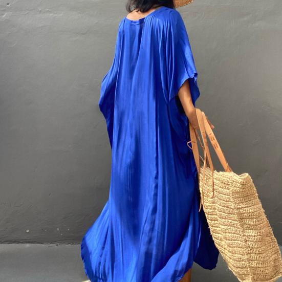 Bikini Cover Up Solid Color Split Summer Loose-fitting Sun Protection Beach
