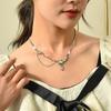 Titanium Steel Fashion Women'S Necklace, Moonstone Splicing Chain, Branch Collarbone Chain, Super Cool Jewelry.