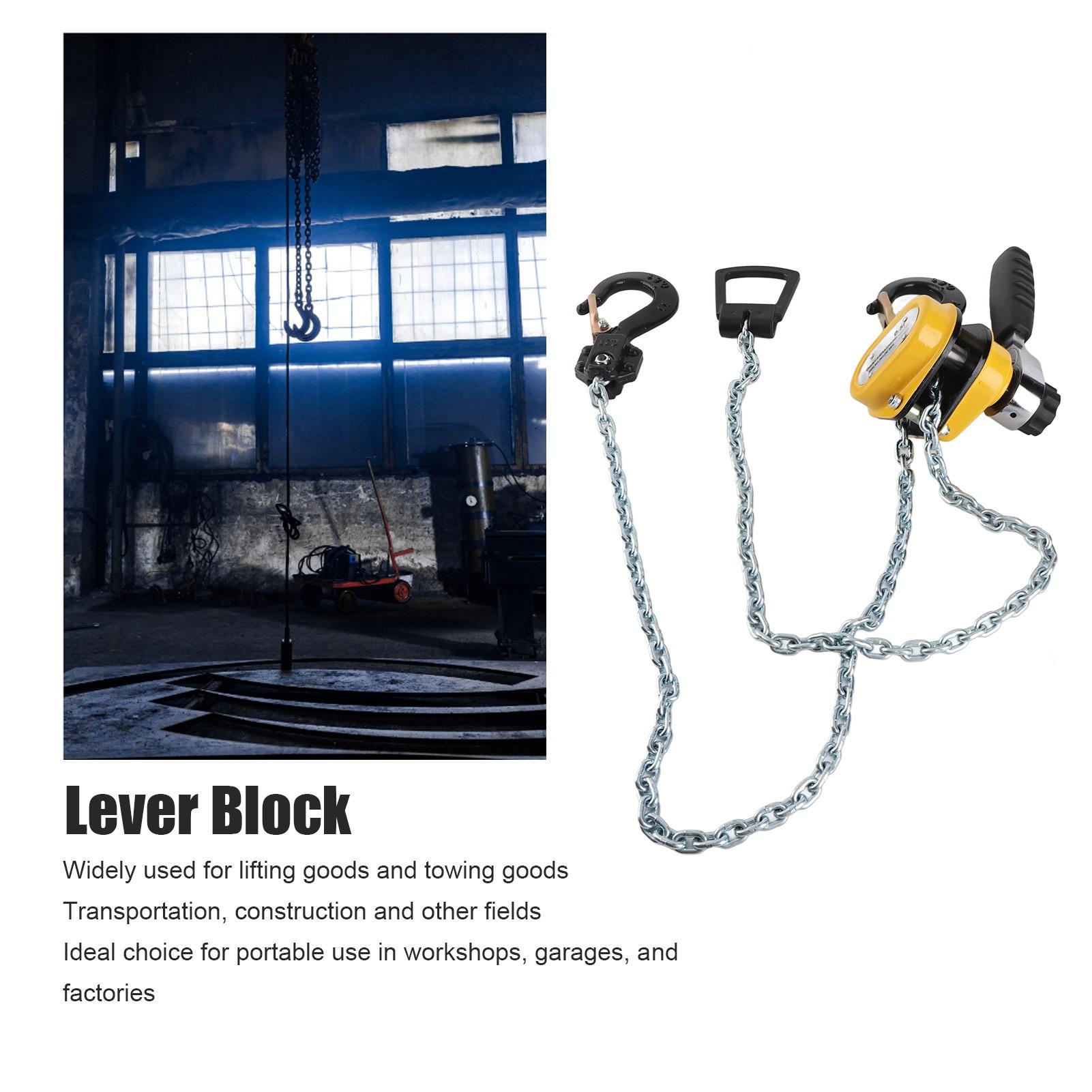 

Lever Block Hoist Pulley Mini Portable Lifting Ratchet with 1.5meter Chain 500kg Load Lever Block Manual Lever Hoist with Hook 1.5m