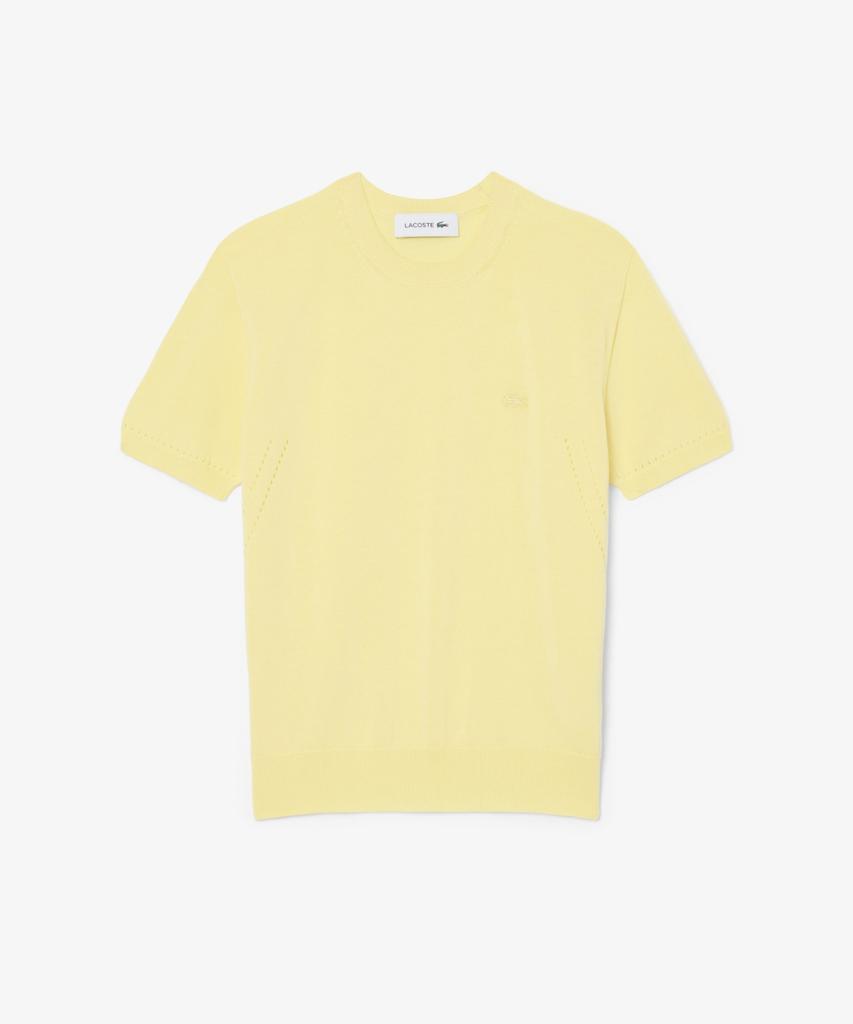 LACOSTE Women'S Light Cotton Short Sleeve Sweater Af5025-56G 107
