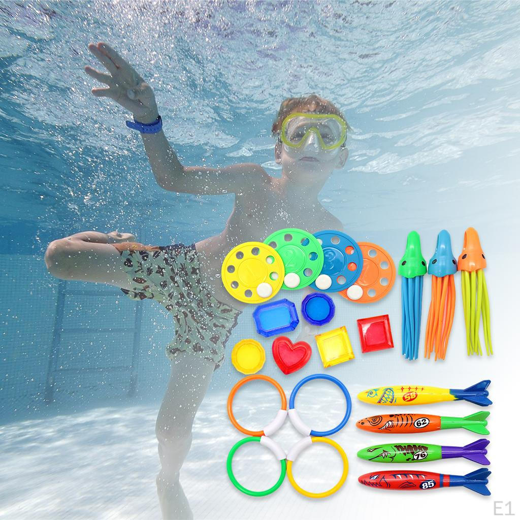 Diving Toys Pool for Boys Girls Ages 3 4 5 6 7 Dive Rings s Fish Gems