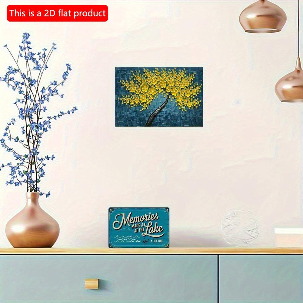 2D Flat Wooden 1pc 30*20cm Rustic Wooden Signs " Turquoise Sign Celebrating Lake Memories. " Durable Wall And Garden Decor For Indoor And Outdoor Use