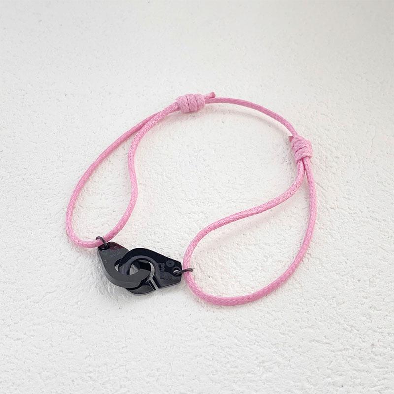 Adjustable Red Wax Rope Bracelet - Non-Fading Handcuff Style for Men and Women