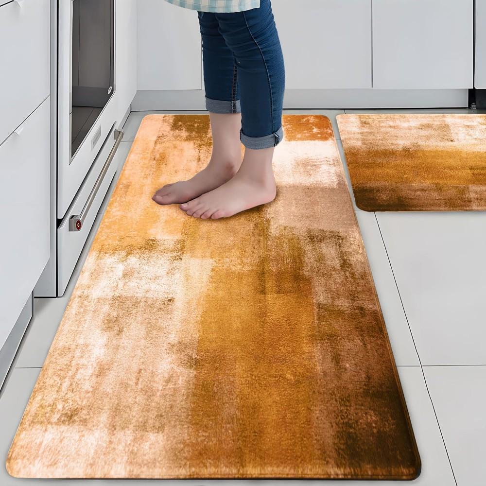 Turquoise Kitchen Mat Cushioned Anti-Fatigue Kitchen Rugs Non Slip Mats and Rugs Kitchen Carpet for Home & Office Floor Mat