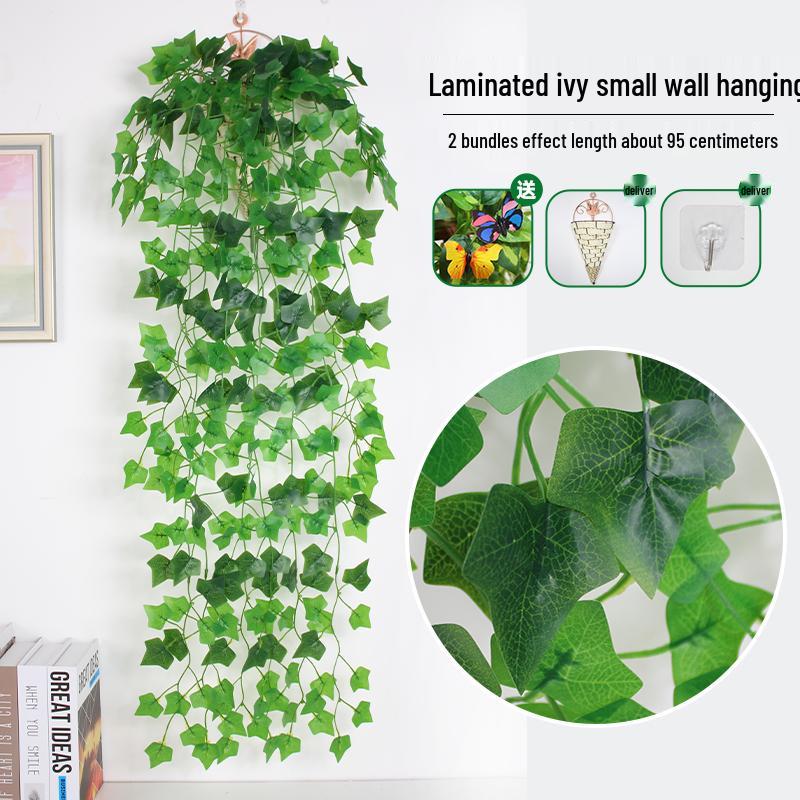 Artificial Pothos & Spider Plant Rattan Vine Wall Hanging for Indoor/Outdoor Decor