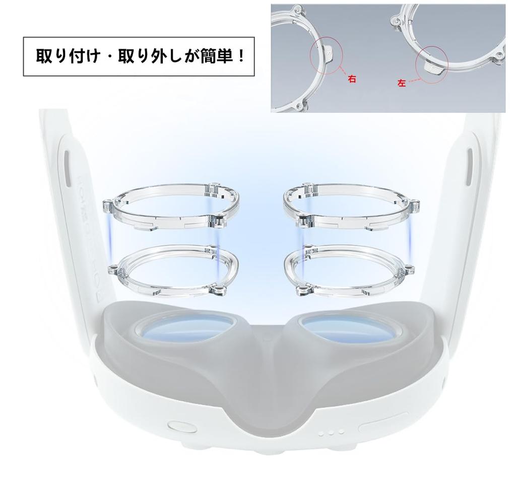 SHEAWA for Meta Quest 3 Myopia Left and Accessories Lens, -5.5, Right, Lightweight, Compatible,