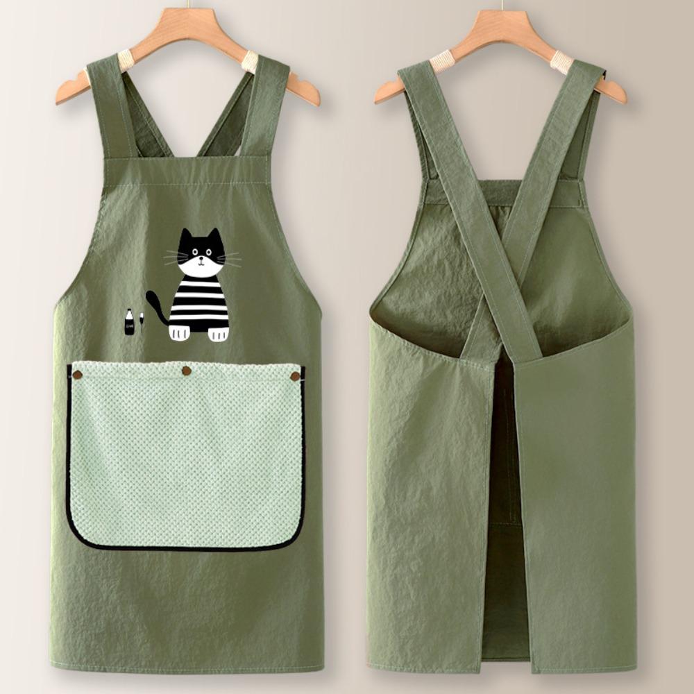 

Anti-fouling Long Sleeved Apron Wear-resistant Oil Resistant Apron Catering Work Clothes Cooking Style 4