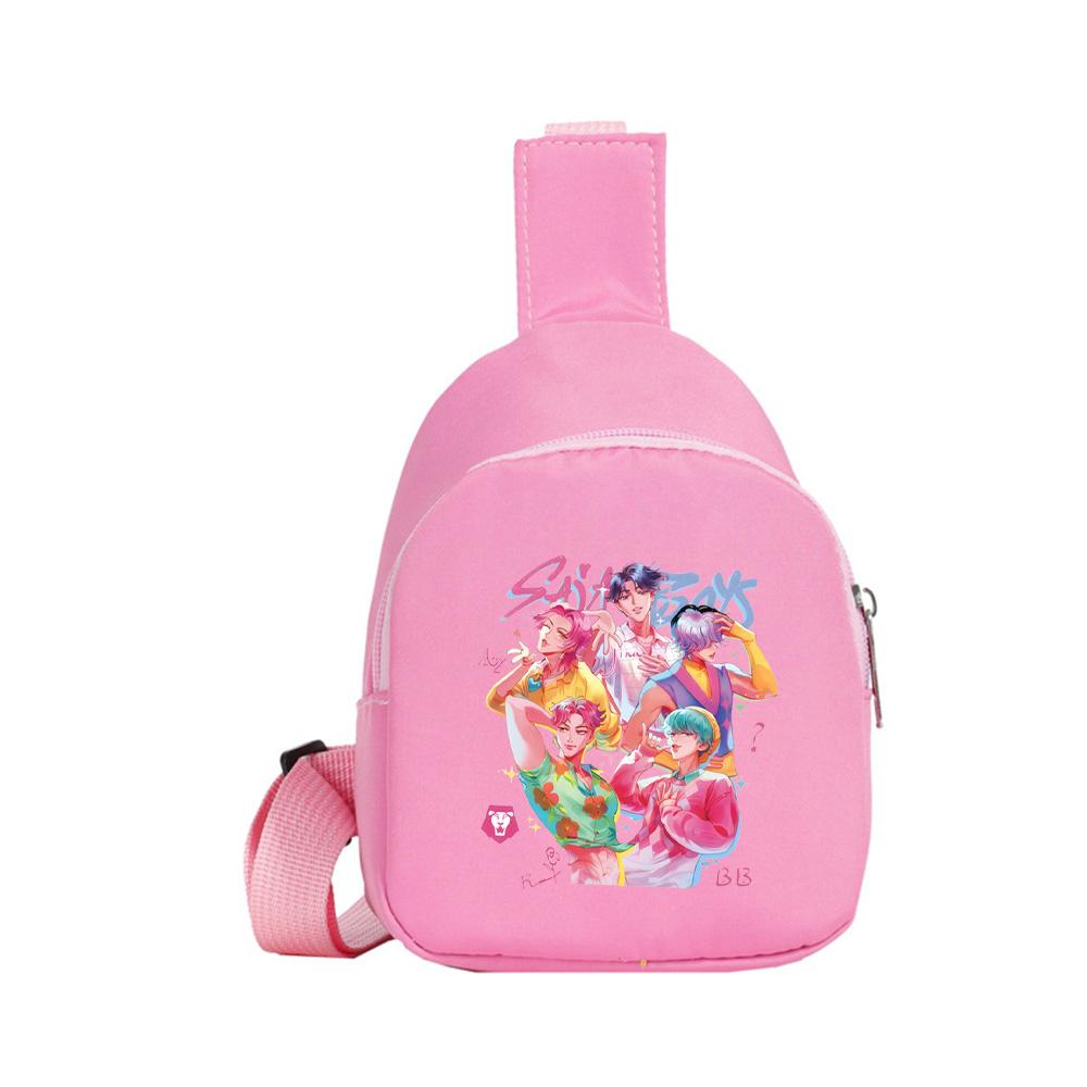 Zaino Petto Kawaii Stampato Anime K-Pop Cacciatori di Demoni per Ragazzo Ragazza Borsa a Spalla Studente Borsa a Tracolla Portatile Regalo di Natale per Bambino