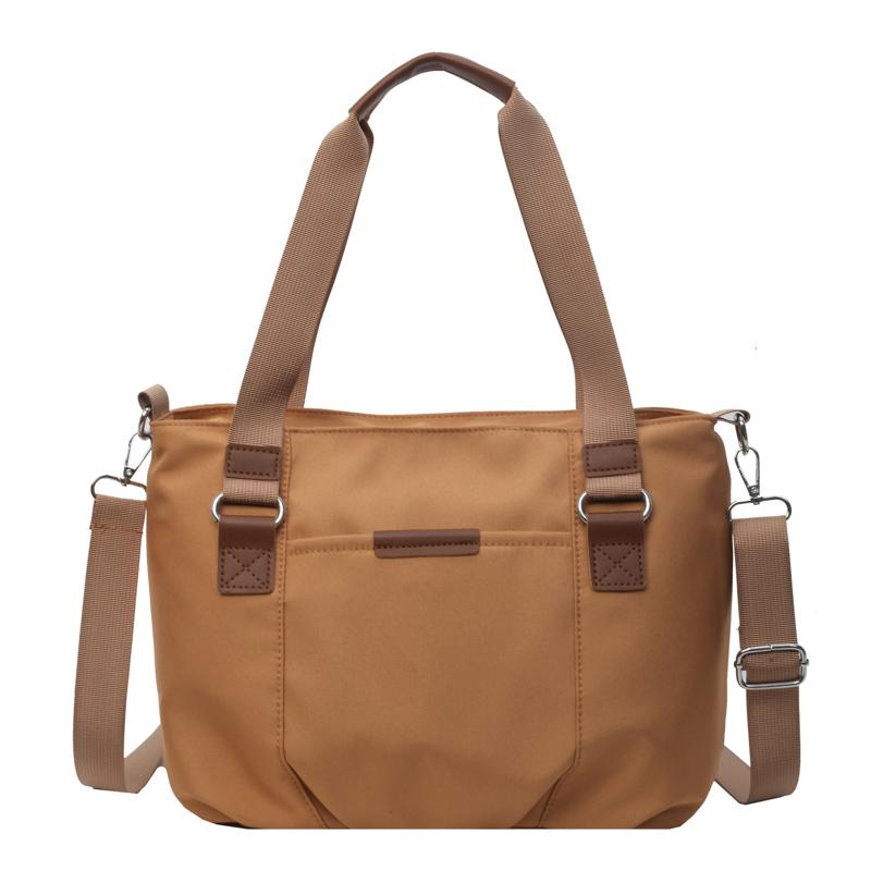 

Женская сумка через плечо большой емкости, холщовая сумка через плечо, студенческая сумка для занятий коричневый