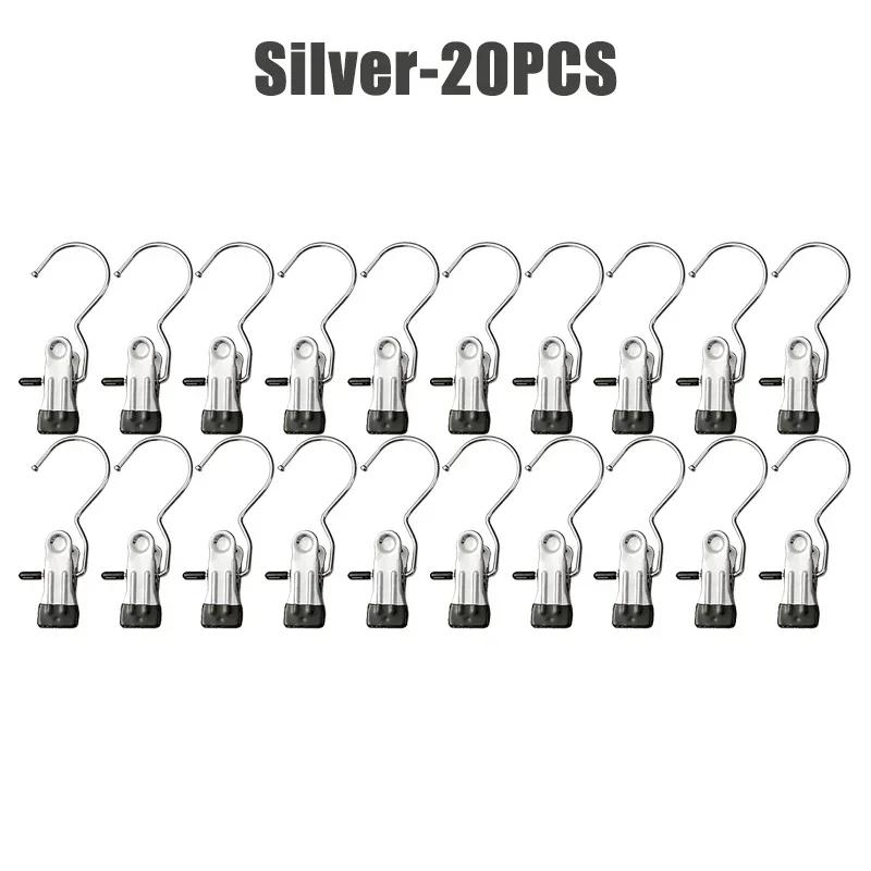 10-100 buc Cârlige de rufe din oțel inoxidabil, clești pentru rufe, cârlig portabil pentru agățat haine, clip pentru haine, organizator de haine pentru garderobă, umeraș