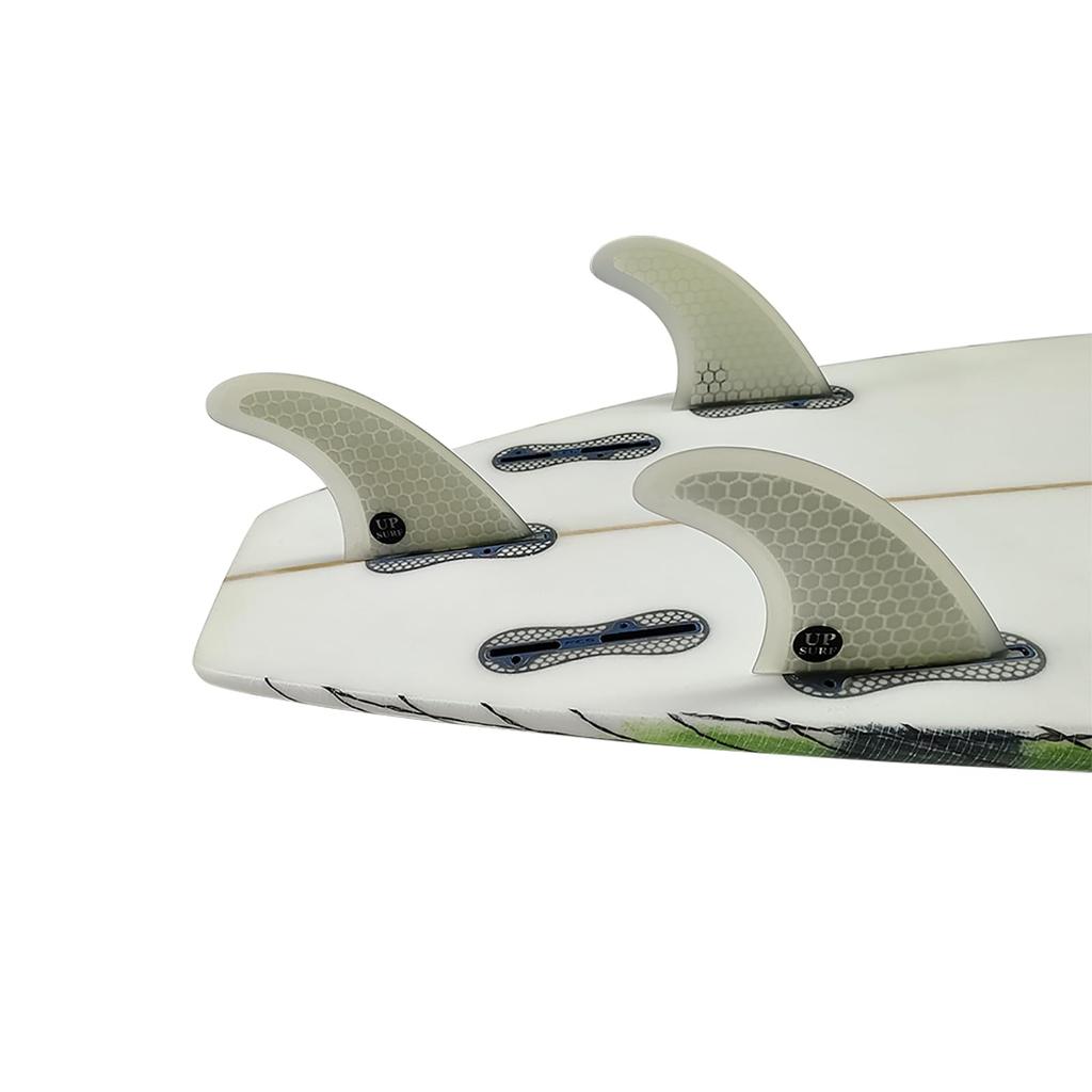 UPSURF Surfboard Fins FCS2 G5 Size Blue Honeycomb Thruster Set of 3 (White, G5)