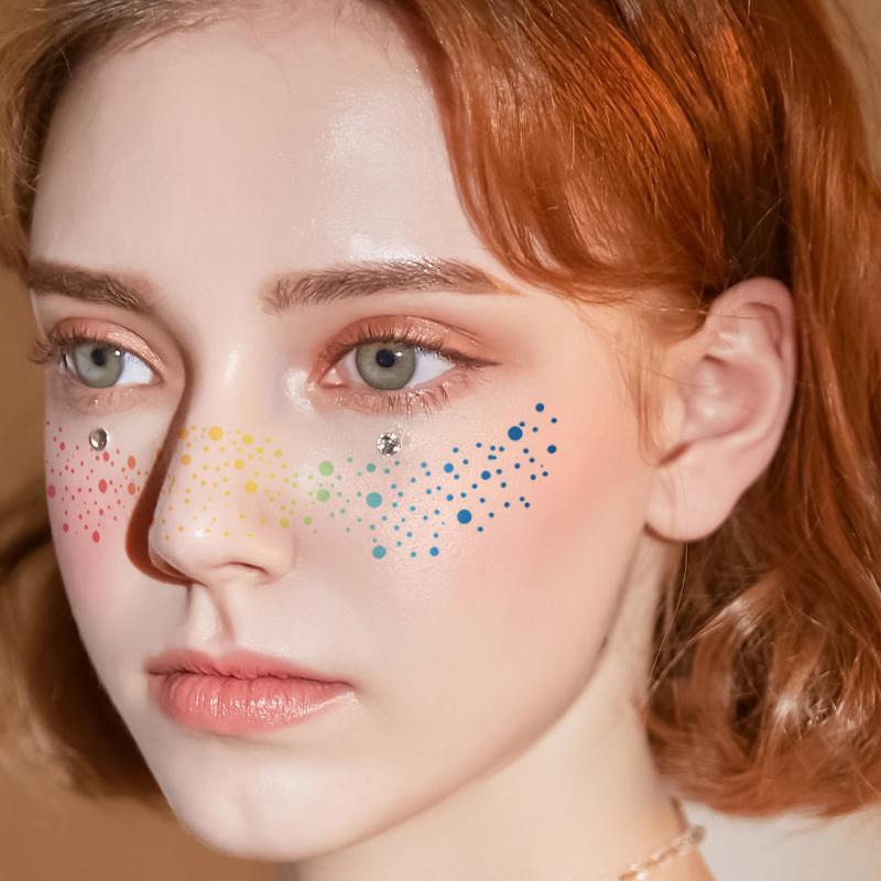 Hot Silver Laser Temporary Facial Tattoo Stickers for Parties and Masquerade Made of White Paper