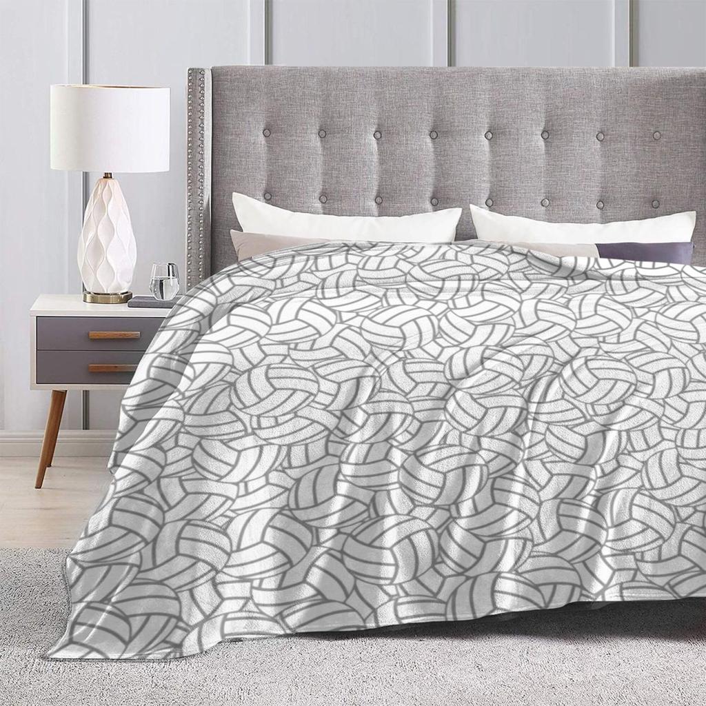Volleyball Print Flannel Blanket Bedspread Nap Blanket Sports Theme Blanket