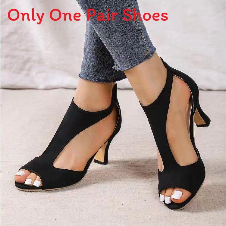 Roman Sandals For Women With Open Toe And Back Zipper Summer Footwear