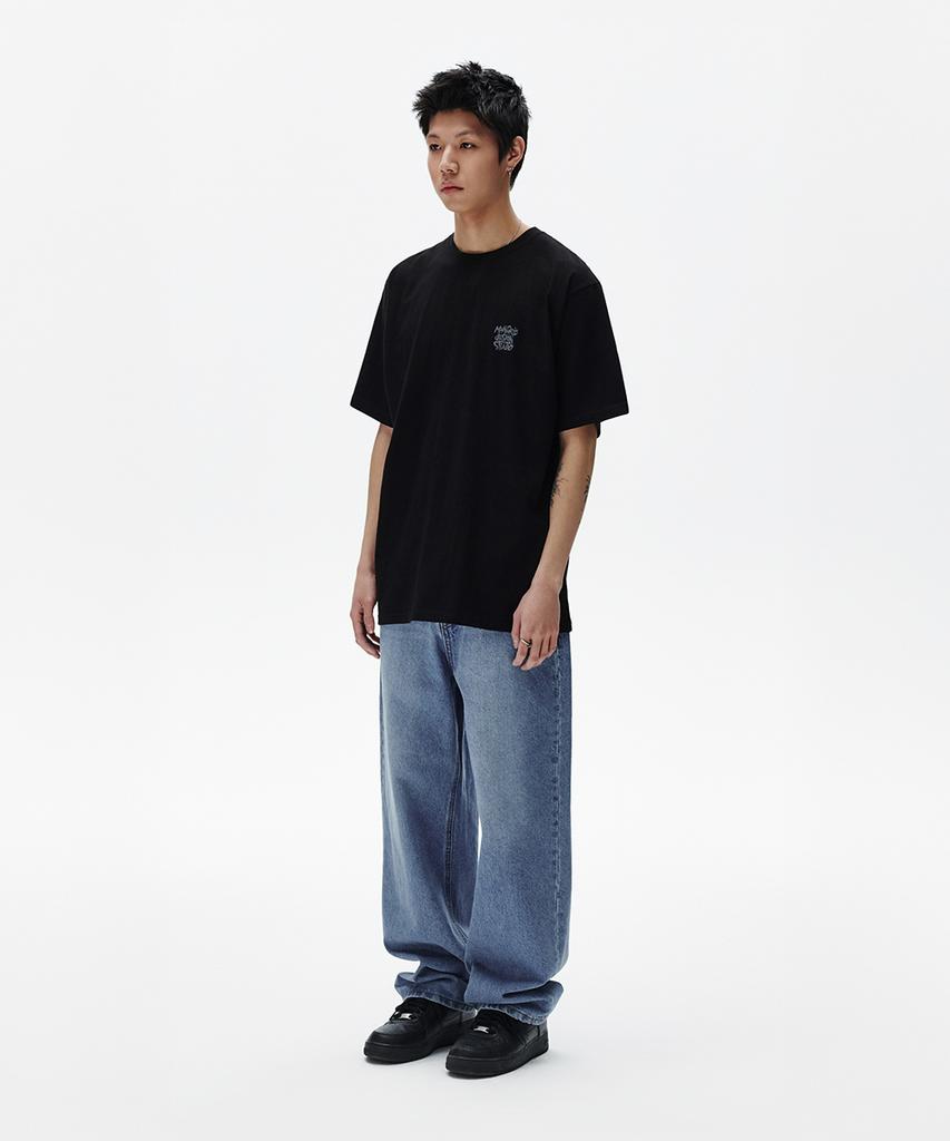 MAHAGRID Slash Logo Tee Black(Mg2Fmmt527A)