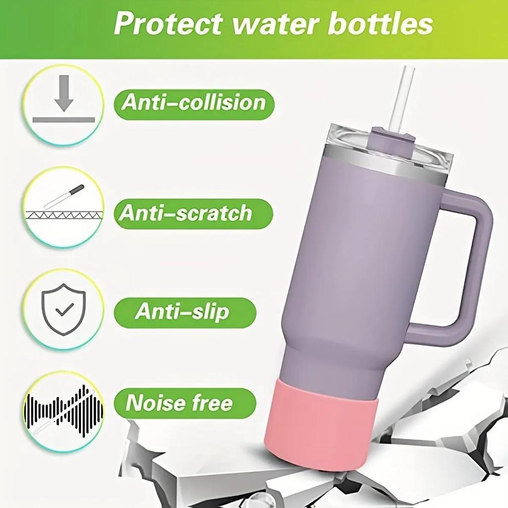 2PCS Silicone Boot Bottom Sleeve Cover for Stanley 40oz Tumbler Quencher Adventure and Ice Flow Flip 30 Oz 20 Oz Water Bottle Cup Holders 5
