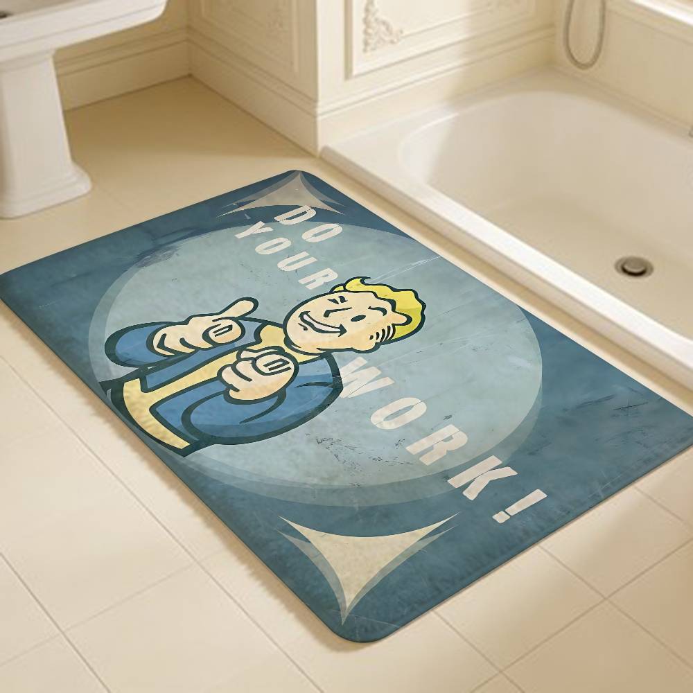 Game Vault Tec F-Fallout Hallway Carpet Washable Non-Slip Living Room Sofa Chairs Area Mat Kitchen Doormat Area Rug