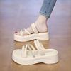 Cool Slippers Women's Summer Wear 2025 New Thick-soled Heightening Casual Beach Sandals Rhinestones with Skirts