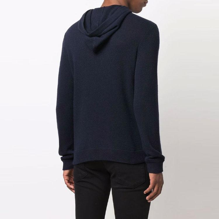 Emporio Armani FW21 Einfarbiger Langarm Strick Kapuzenpullover Pullover Herren Pullover Blau 6K1MXC-1MXYZ-0920
