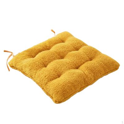 Seat Pad, Thickened Lamb Fleece, Office Chair Warm, NonSlip 40x40cm Yellow