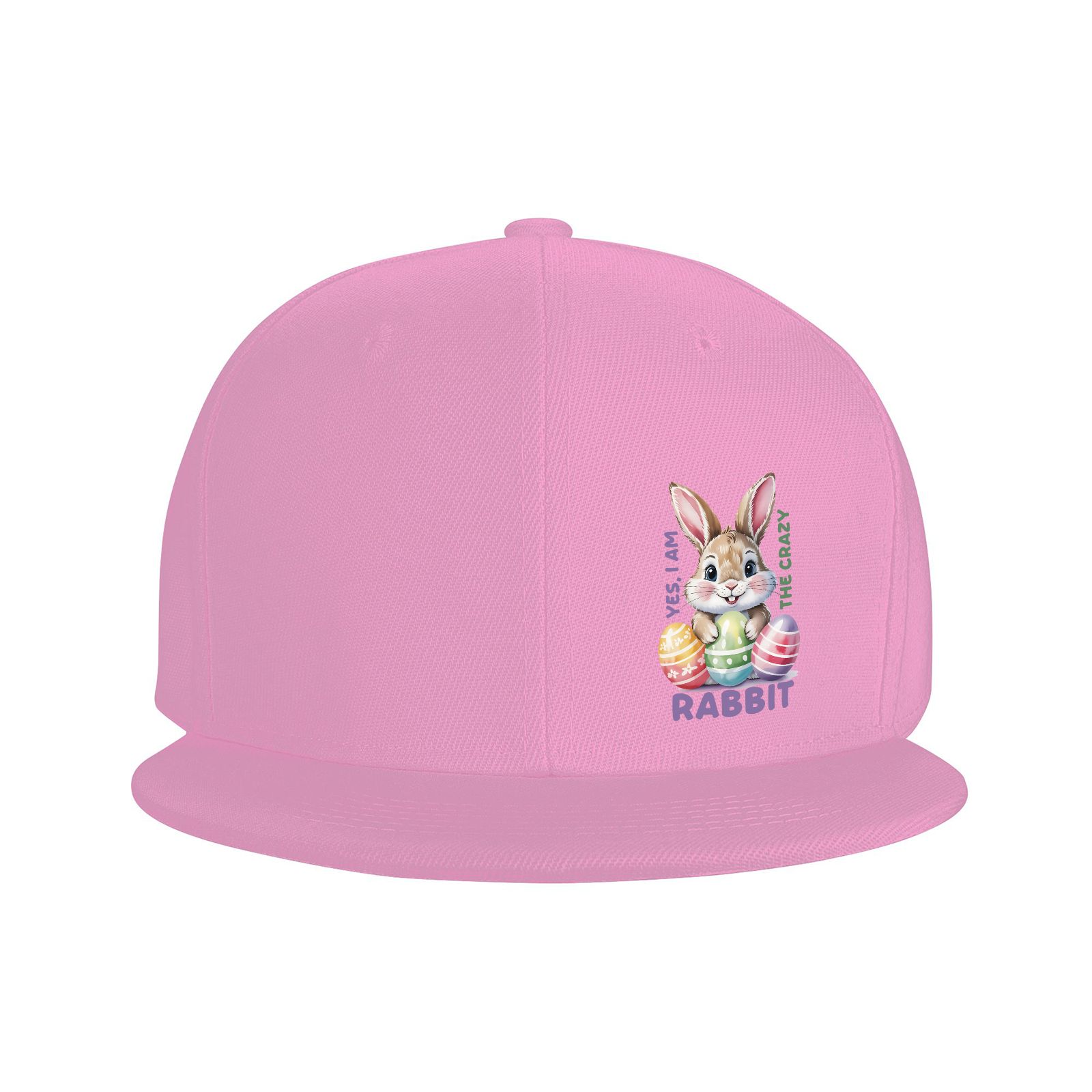 

Crazy Rabbit Easter Eggs Animal Baseball Cap Polyester Adjustable Snapback Hat for Adults One Size