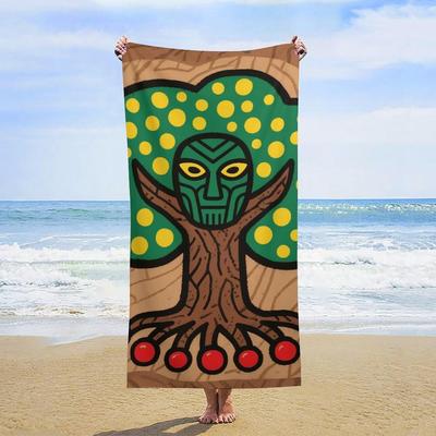 Oversized Beach Towel Sand Resistant Thin Microfiber Tree Spirit Totem Bath Towels Body Absorbent Quick Dry Lightweight Travel
