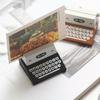 2pcs Retro Wooden Typewriter-Style Memo Clip, Creative Home Office Desk Decor, Photo Holder, Vintage Look, Faux Wood Material, 2 Styles