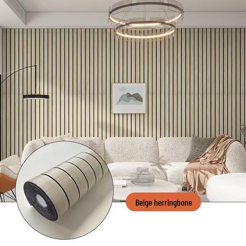 3D Lattice Wood Veneer Self-Adhesive Wall Panel Decor Sticker