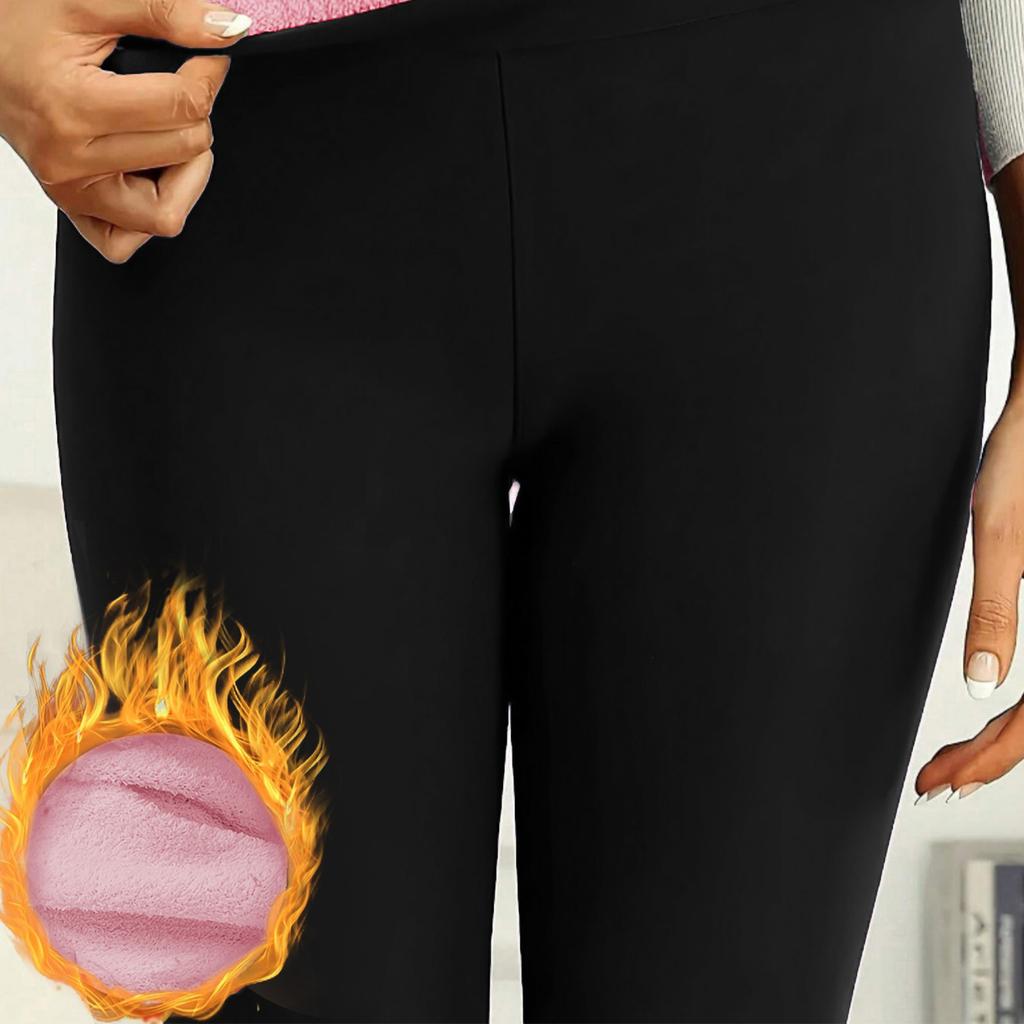 Women's Fleece-Lined Thermal Pants Women's Winter Outerwear High-Waisted, Butt-Lifting, Slimming Fleece-Lined, Thickened
