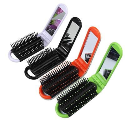 SAMZO 4 יחידות מברשת שיער מתקפלת עם מראה מסרק קומפקטי מברשת שיער מתקפלת מסרק משלוח ימי עבודה אנטי סטטי 6-9