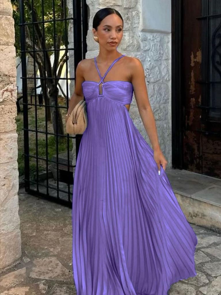 Newest Summer Pure Color Ribbed Sling Camisole Sleeveless Dress