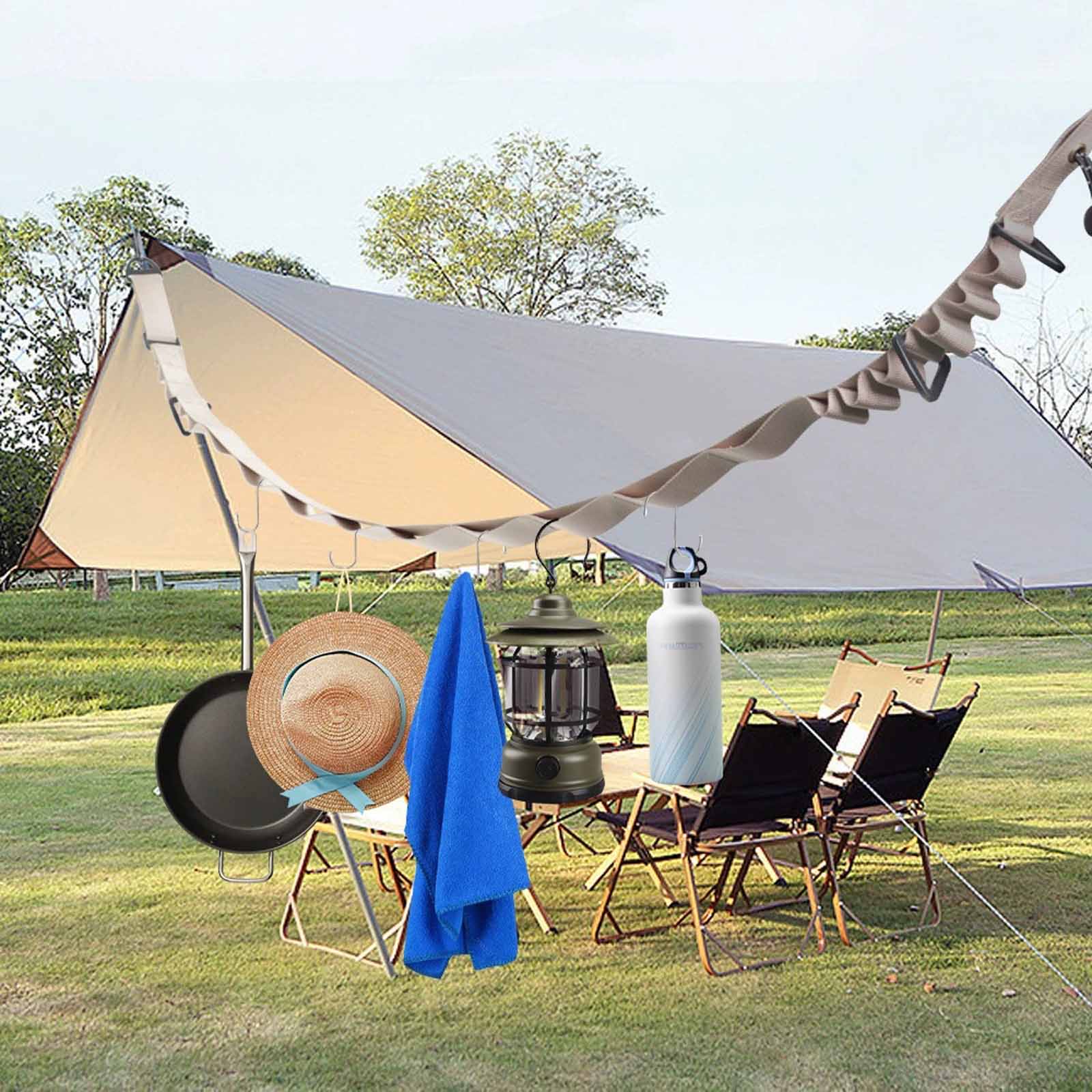 

Multi-Purpose Shoulder Lanyard – Adjustable Crossbody Strap for Camping, Outdoor Hiking,Functional Tool Holder & Water Bottle Storage Sling Organizer One Size