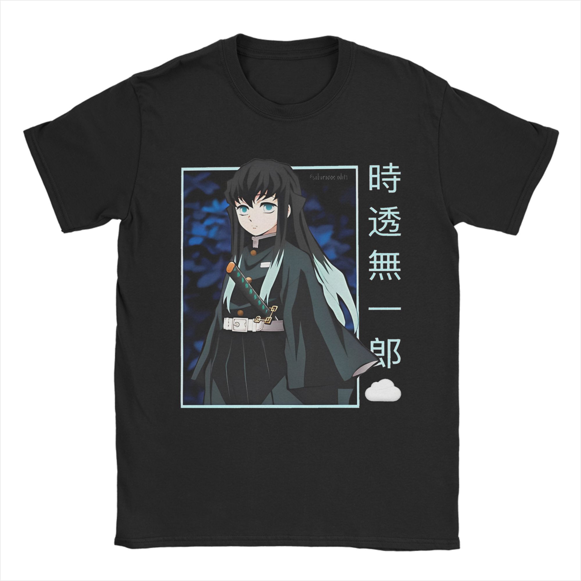 

Novelty Muichiro Tokito Tshirts Unisex Cotton Short Sleeve Anime Demon Slayer Round Neck Summer Tops 4XL