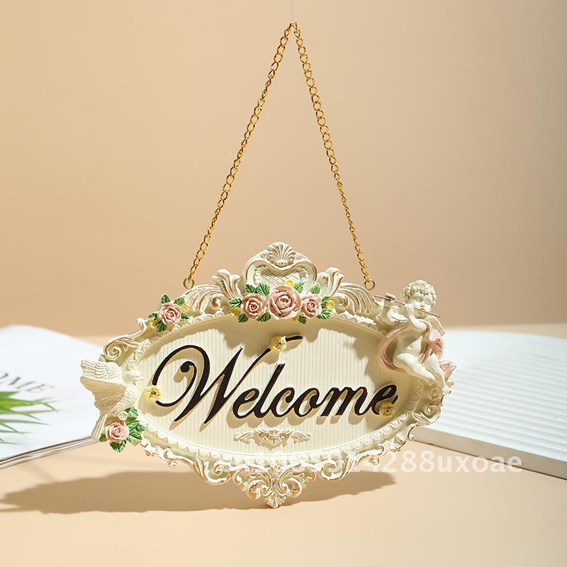 European-style creative welcome sign wall decoration wall welcome tag shop welcome pendant resin home decorations