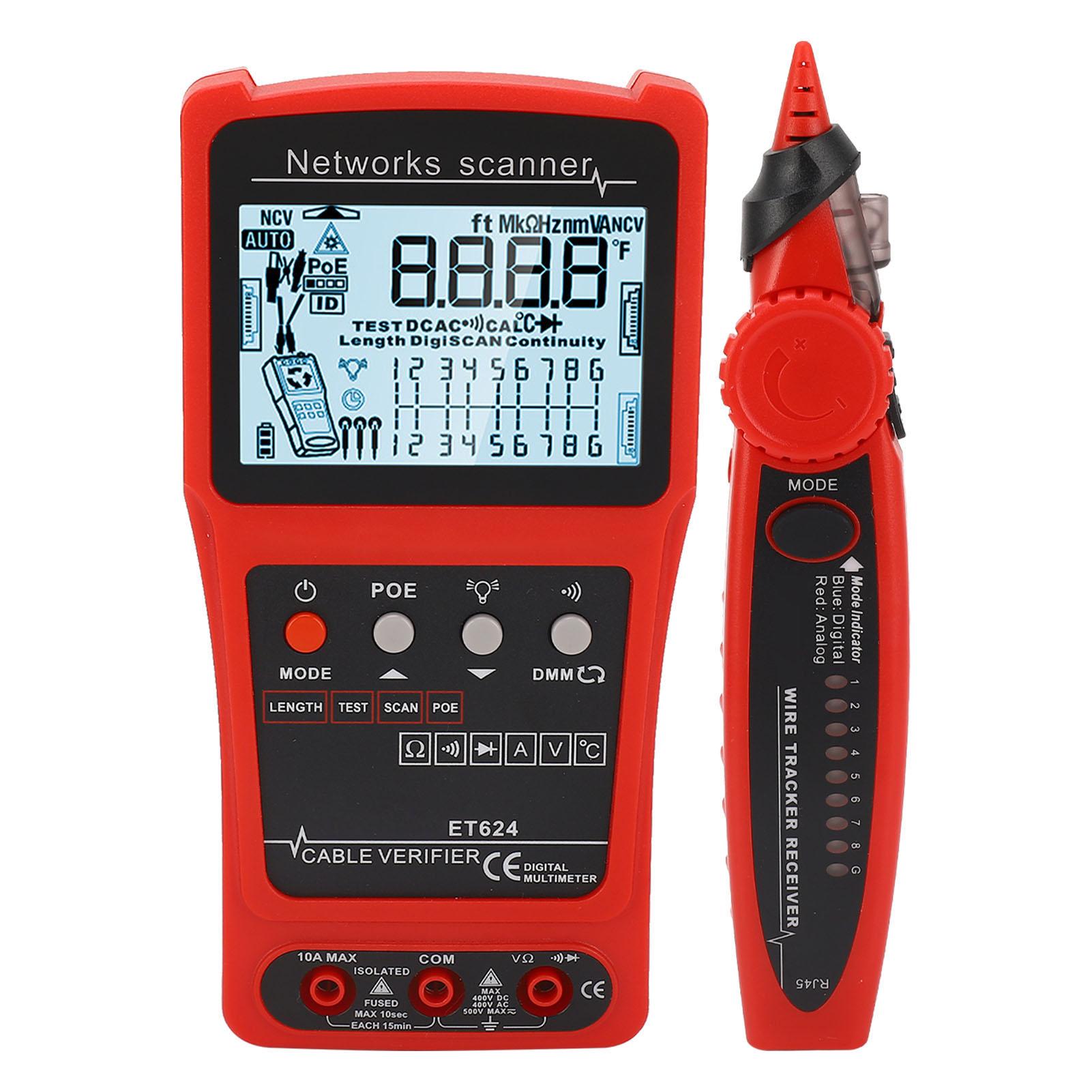 

Многофункциональный тестер проводов CAT5 CAT6, сетевой тестер кабеля, искатель линий, цифровой анализатор цепей