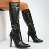 Women Pointed Toe High Thin Heel Long Boots Office Side Zippers Knee High Boots Nightclub Party Pub Banquet Catwalk Women Boots