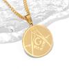 Freemasonry Logo Medallion Pendant Necklace, Trendy Men's and Women's Necklace