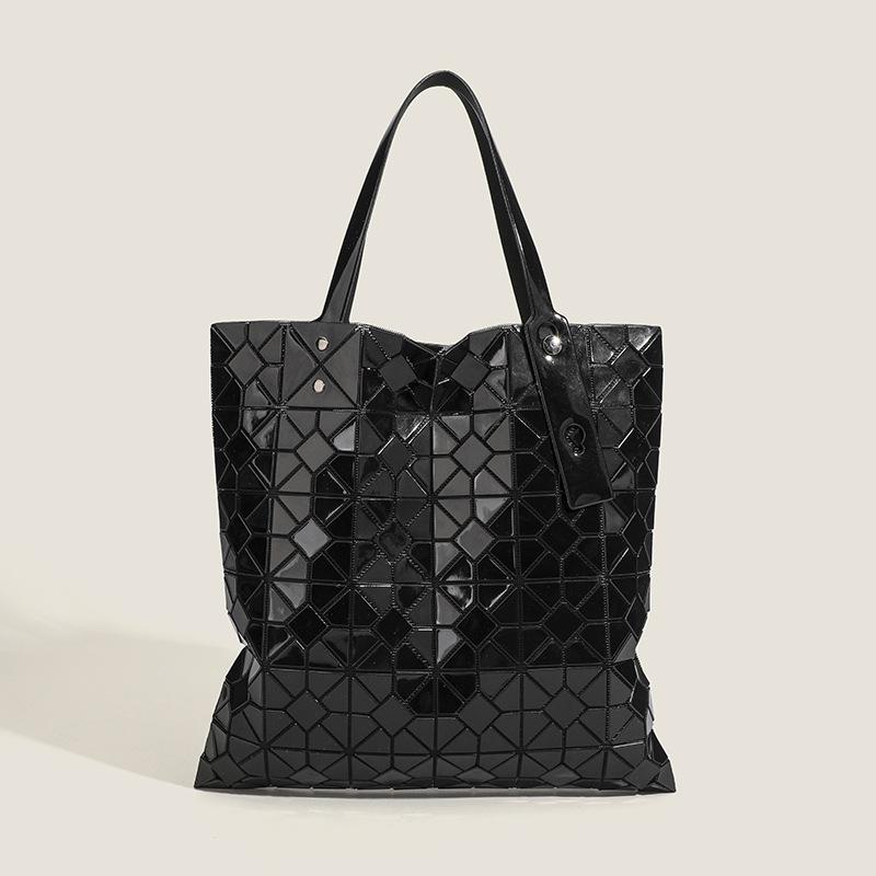

Стильная большая сумка-тоут в форме геометрического ромба, модная сумка, сумка на одно плечо, вместительная женская сумка чёрный