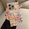 Clear Square Back Tube Case Protection For iPhone 16 ProMax 15 Plus 11 13 14 Pro Max 12 Anti-Oxygen,Twining Flowers Pattern Casing