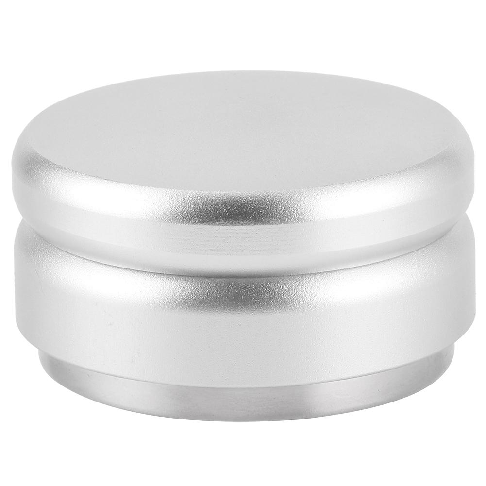 Verstellbarer Kaffeetamper aus Edelstahl Flache Basis Kaffeepulververteiler Nivellierwerkzeug für Zuhause Büro Silber