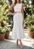 Women Bohemian Style A-Line High Waist Skirt Floral Print Satin Midi Skirt Lightweight Flowing Silhouette Summer Casual Skirt