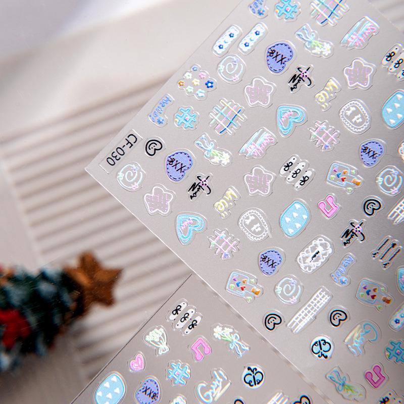 Cyansea Cute Cartoon Girl Nail Art Sun Heart Stickers
