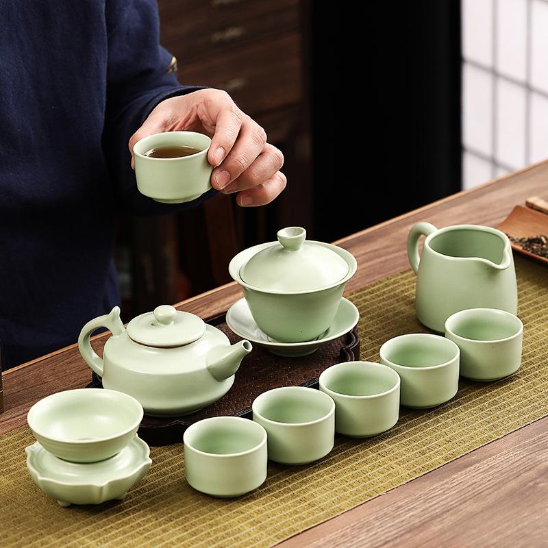 Ceramic Ge Kiln Ru Kung Fu Tea Set Business Company Activities Gift Boxes for Customers