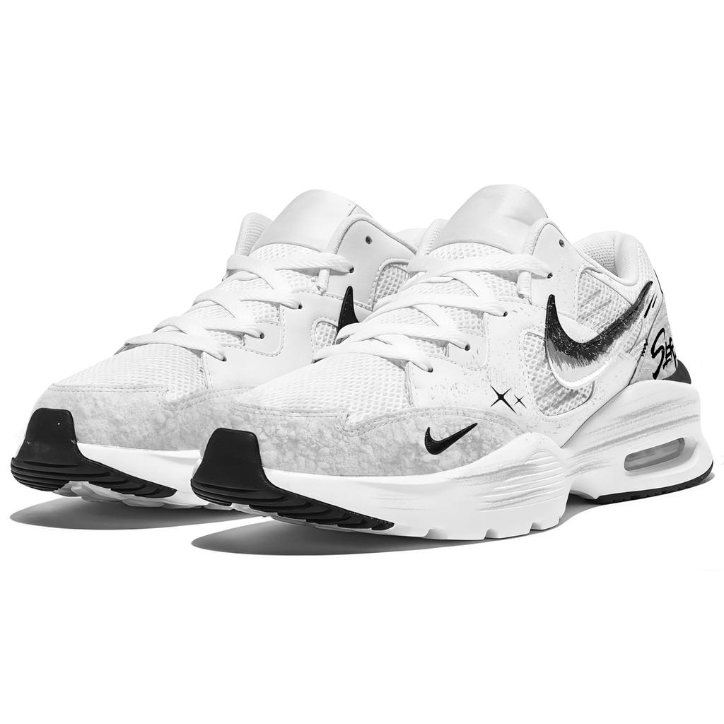 Nike Air Max Fusion Cushioning Lightweight Low top Running Shoes Men's White Black CJ1670-102(Team2031-)