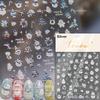 Gold Stamped Snowflake Stars White Christmas Tree Red Bowknot Cute 3D Nail Art Stickers Xmas Lovely Manicure Decals