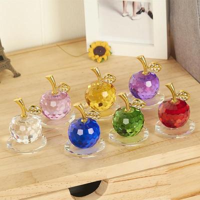 Ornement Pomme en Cristal Transparent Moderne - Idéal pour les Voitures, les Cadeaux Étudiants, les Attractions Touristiques, Noël et les Couples.