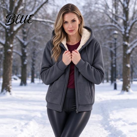 Thermal Winter Coat Jacket Hoodie Coat Fleece Zipper Sweatshirt Unisex Full Lined Autumn Hood Long
