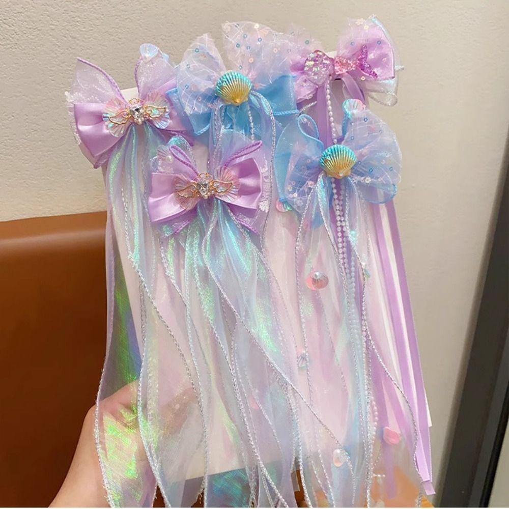 Braided Children's Hairpins Bowknot Ponytail Headdress New Princess Headwear  Hair Accessories