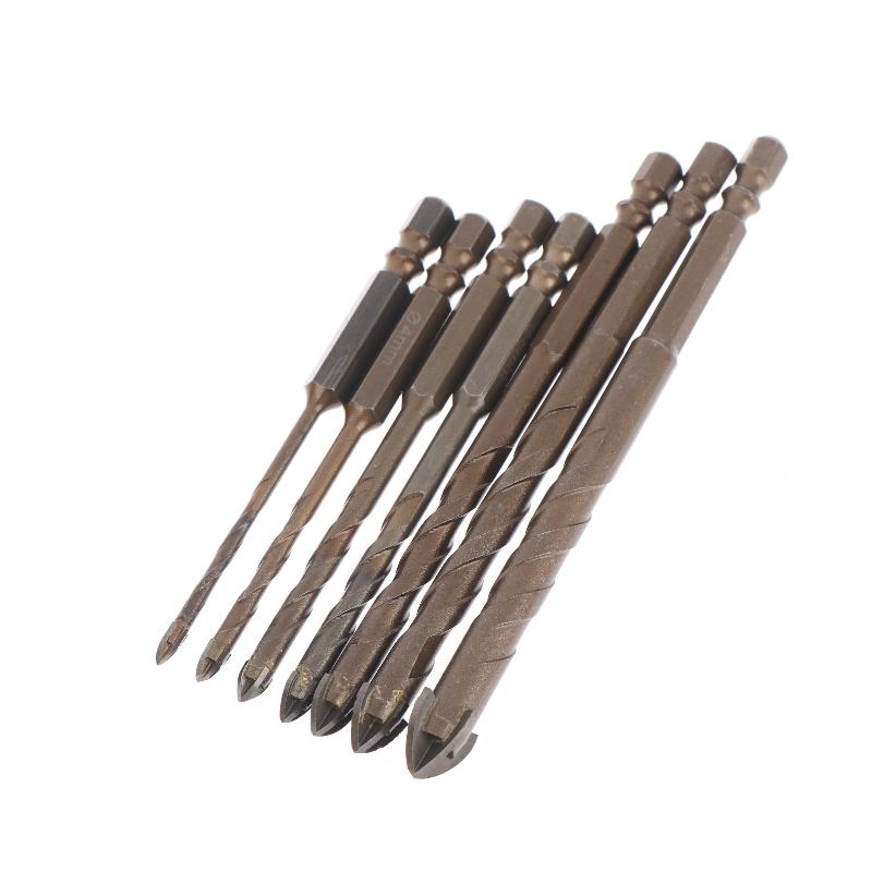 3-12Mm Hex Masonry Drill Bits Steel Metal Cross Drill Four-Flute Bits For Glass Cement Ceramic Concrete Wood Plastic