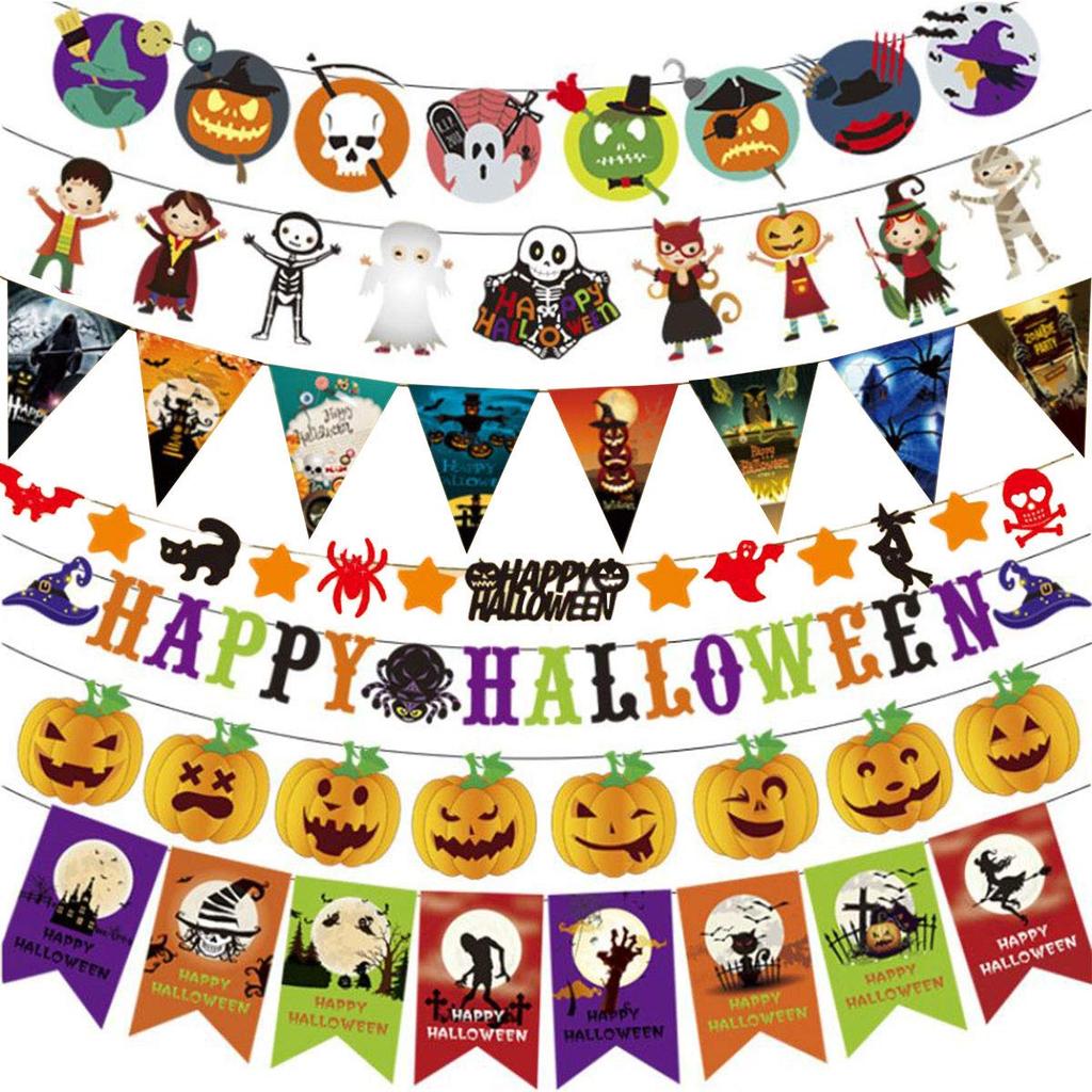 Monoii Luxury 7-Piece Set Halloween Decoration Garland Wall Decor Goods Party Ornament Pumpkin d842